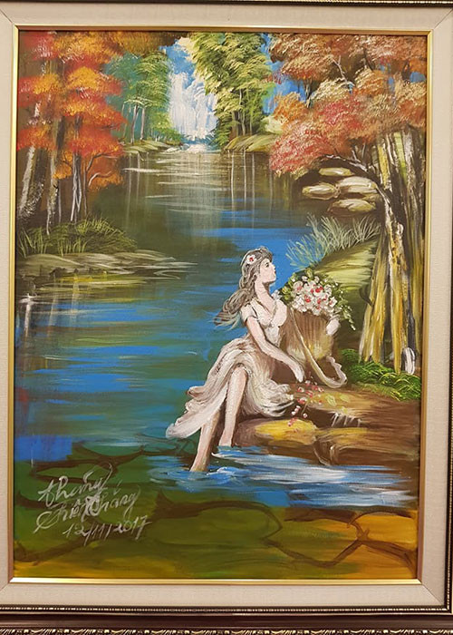 Một trong những bức tranh của Chiến Thắng được vẽ trong thời gian anh rảnh rỗi.