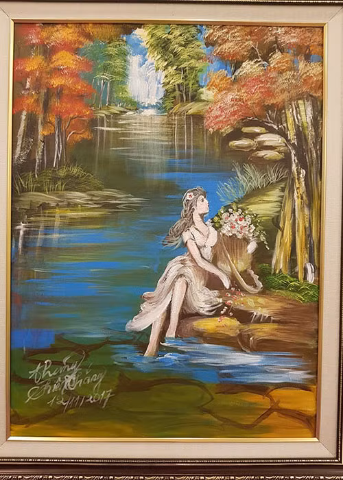 Một trong những bức tranh của Chiến Thắng được vẽ trong thời gian anh rảnh rỗi.