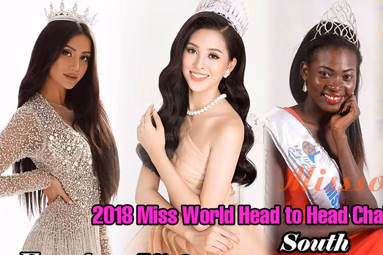 120 thí sinh cuộc thi Hoa hậu Thế giới 2018 vừa được chia thành 20 nhóm cho phần thi Head to Head Challenge – Thử thách đối đầu. Hoa hậu Trần Tiểu Vy thuộc nhóm 12 cùng đại diện: Ai Cập, Nam Sudan, Panama, Montenegro và Ấn Độ.