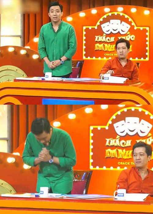 Không chỉ xin lỗi, Trấn Thành còn bỏ tiền túi 10 triệu để đền cho chương trình. Tuy nhiên, đây không phải là lần đầu tiên Trấn Thành cười dễ dãi trong chương trình. Ảnh: Vietnamnet