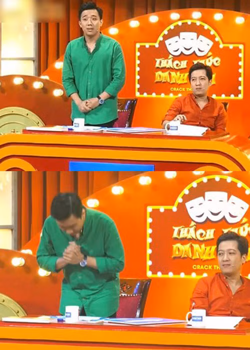 Không chỉ xin lỗi, Trấn Thành còn bỏ tiền túi 10 triệu để đền cho chương trình. Tuy nhiên, đây không phải là lần đầu tiên Trấn Thành cười dễ dãi trong chương trình. Ảnh: Vietnamnet