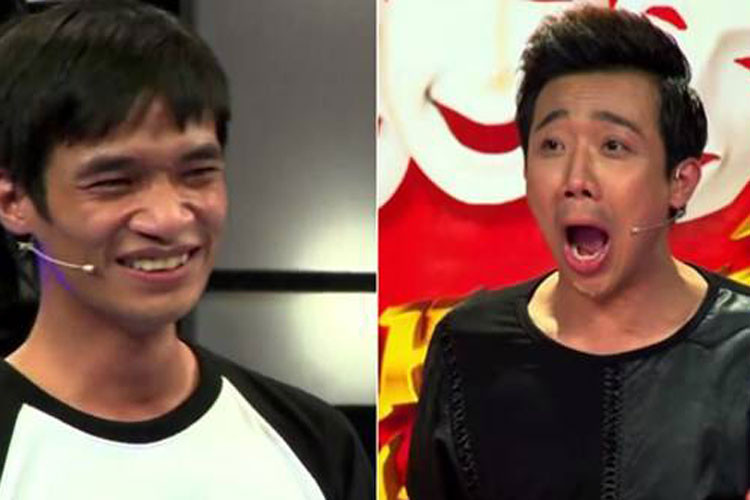 Trấn Thành cũng từng được cho là ưu ái Lệ Rơi trong Thách thức danh hài mùa 1. Chỉ cần hiện tượng mạng này cất tiếng hát, Trấn Thành lập tức cười. Ảnh: Xã luận