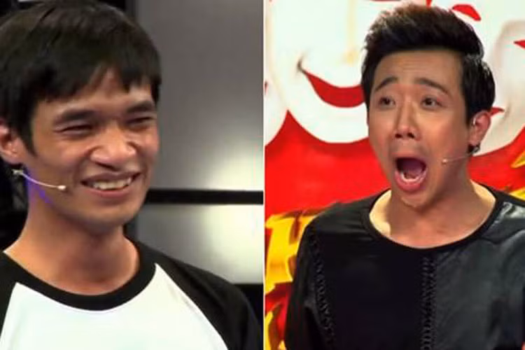 Trấn Thành cũng từng được cho là ưu ái Lệ Rơi trong Thách thức danh hài mùa 1. Chỉ cần hiện tượng mạng này cất tiếng hát, Trấn Thành lập tức cười. Ảnh: Xã luận