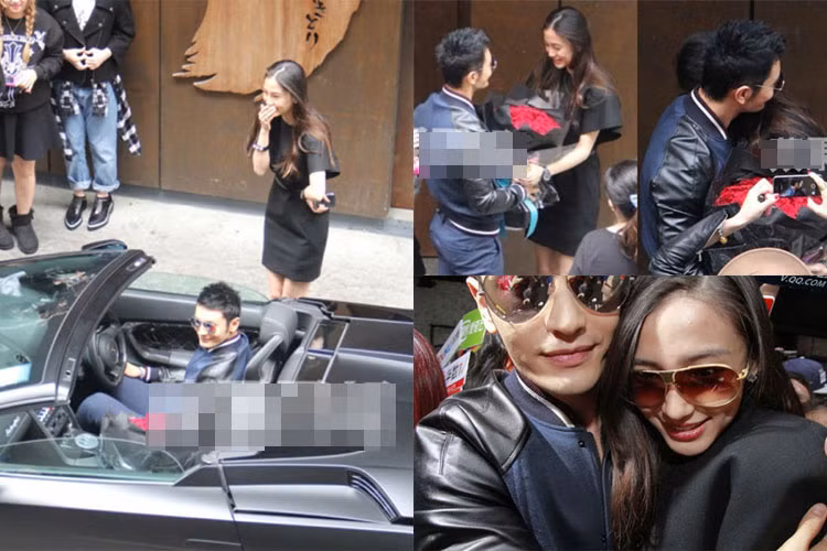 Năm 2014, Huỳnh Hiểu Minh lần đầu công khai chuyện hẹn hò khi tặng Angelababy chiếc siêu xe trị giá 7 tỷ đồng làm quà sinh nhật.