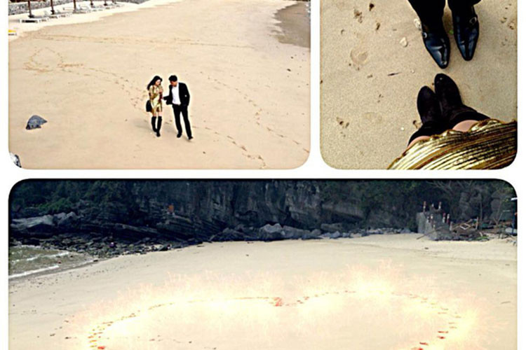 Một trong những khoảnh khắc lãng mạn hiếm hoi của vợ chồng nam diễn viên phim "Quỳnh búp bê" bị rò rỉ. Ảnh: Thế giới trẻ