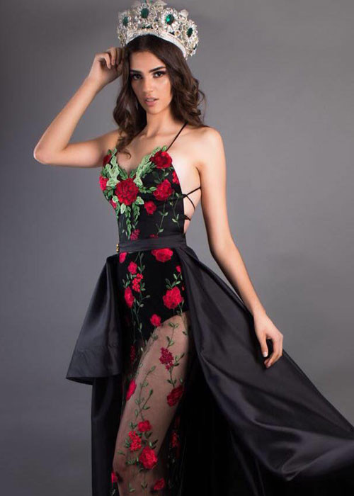 Chỉ số hình thể của Hoa hậu Lửa - Melissa Flores cũng đáng mơ ước. Đại diện Mexico cao 1m82, có số đo ba vòng 90-60-90.