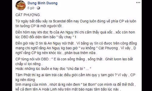 Ba Dung Binh Duong khuyen Cat Phuong dung khoc gia tao