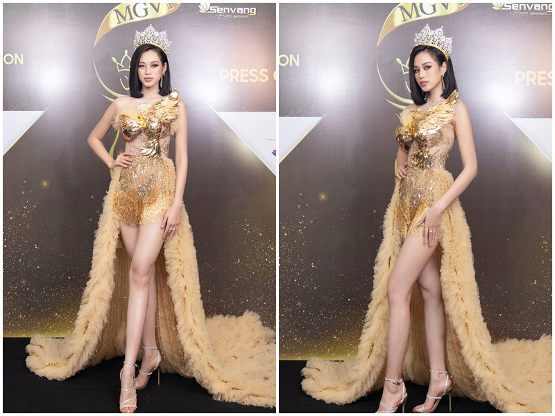 Hoa hậu Việt Nam 2020 Đỗ Thị Hà khoe đôi chân thon dài tại sự kiện.