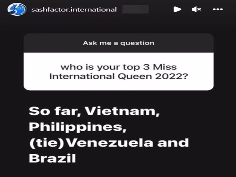 Sash Factor còn dự đoán Trân Đài lọt top 3 cùng bên cạnh đại diện Philippines và đồng hạng ba là đại diện Venezuela và đại diện Brazil. Ảnh: Tiền Phong