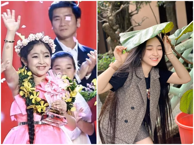 “Công chúa tóc mây” Trịnh Nguyễn Hồng Minh đăng quang Giọng hát Việt nhí 2015 khi mới 9 tuổi. Sau cuộc thi, Hồng Minh ngày càng xinh xắn và vẫn giữ mái tóc dài thướt tha.Ảnh: FBNV