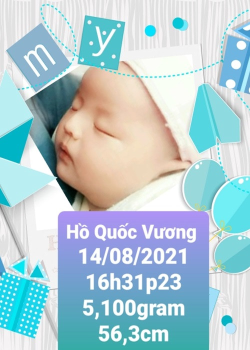Con trai của nam ca sĩ chào đời vào tháng 8/2021, tên Hồ Quốc Vương. Ảnh: FBNV