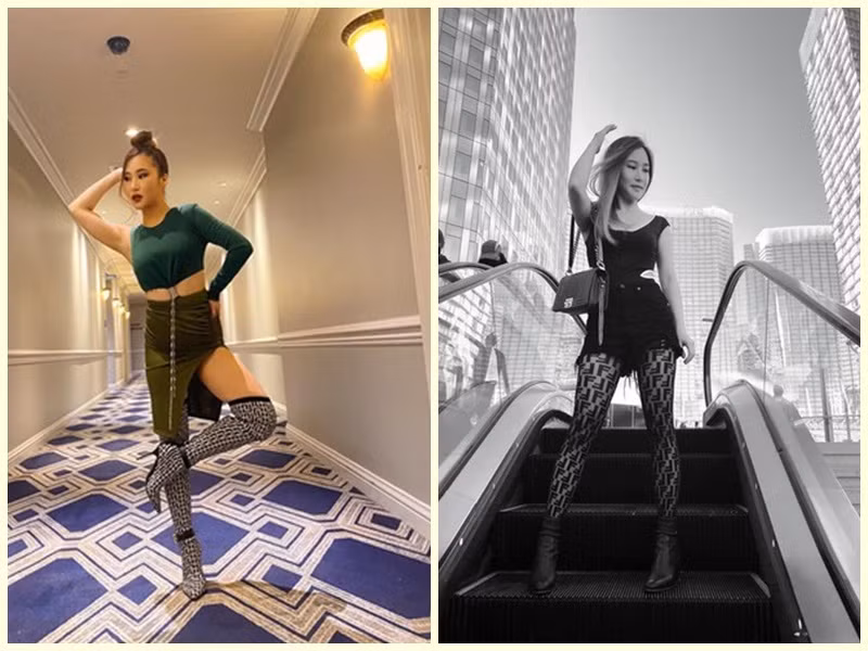 Một số set trang phục bị chê không phù hợp với vóc dáng của Hương Tràm. Ảnh: FBNV