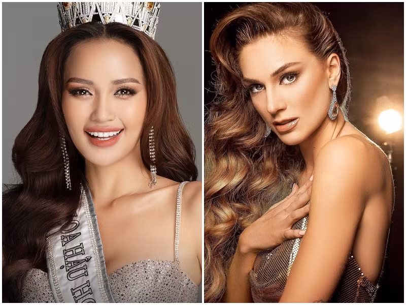 Sofia Depassier là một trong số những đối thủ của Ngọc Châu (trái) tại Hoa hậu Hoàn vũ Thế giới 2022. Ảnh: Missosology