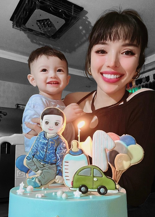 Con trai Khả Trang đón sinh nhật 1 tuổi cách đây không lâu.