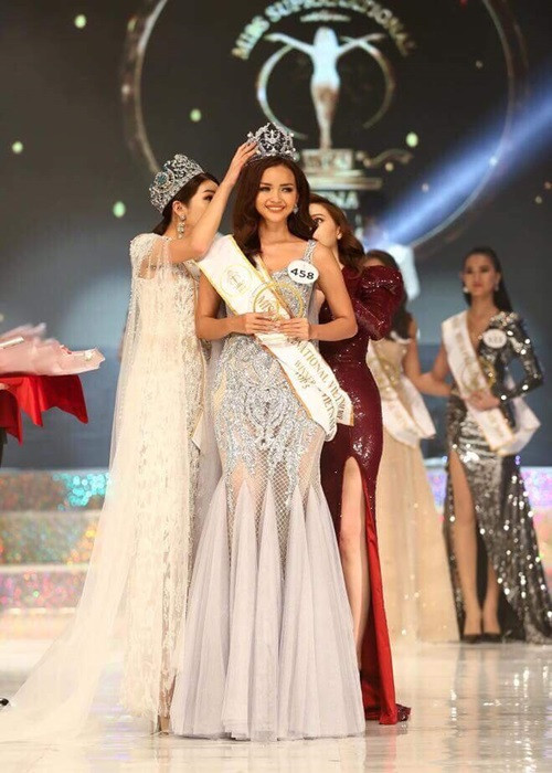 Năm 2018, Ngọc Châu thử sức ở cuộc thi nhan sắc Miss Supranational Vietnam - Hoa hậu Siêu quốc gia Việt Nam. Một lần nữa, cô giành chiến thắng. Ảnh: FBNV