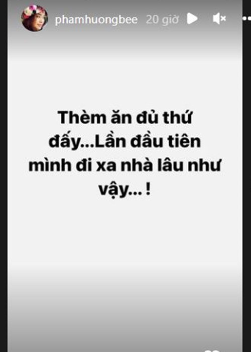 Trong chuyến bay trở về nước, Phạm Hương chia sẻ, cô thèm ăn đủ thứ. Ảnh chụp màn hình