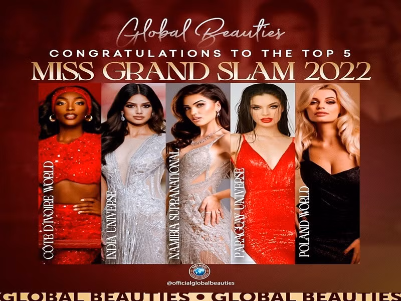 Top 5 Hoa hậu của các hoa hậu 2021 gồm Chanique Rabe - Hoa hậu Siêu quốc gia 2021, Karolina Bielawska - Hoa hậu Thế giới 2021, Harnaaz Kaur Sandhu - Hoa hậu Hoàn vũ Thế giới 2021, Nadia Ferreira- Á hậu 1 Hoa hậu Hoàn vũ Thế giới 2021, Olivia Yace- Á hậu 2 Hoa hậu Thế giới 2021. Ảnh: Global Beauties