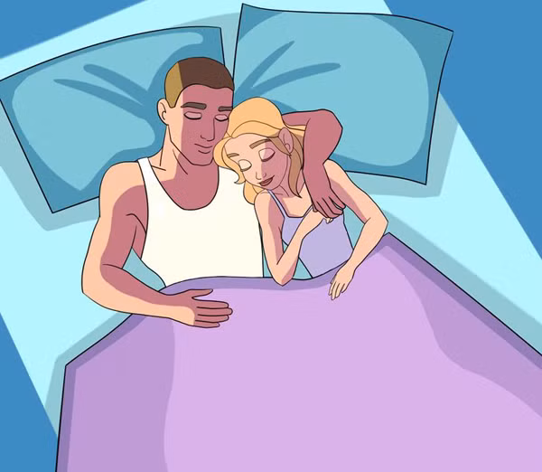 Tư thế nằm xen kẽ tay. Duy trì tư thế nằm xen kẽ tay, một người sẽ nằm ngửa trong khi người còn lại sẽ tựa đầu vào tay bạn đời. Cách ngủ này cho thấy cả hai đang trong mối quan hệ rất ngọt ngào.