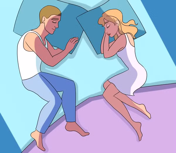 Tư thế “đối thoại”. Tư thế đối thoại cho thấy cặp đôi vẫn duy trì mối liên hệ chặt chẽ, dành nhiều sự quan tâm cho nhau nhưng cũng cần thời gian riêng tư.