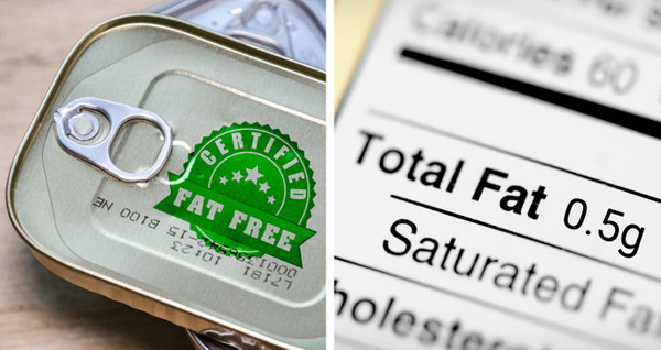  Thực phẩm “không chứa chất béo”. Thực phẩm “không chứa chất béo” được xem là một trong những thực phẩm bị thổi phồng tác dụng. Thực tế, chúng vẫn chứa thành phần chất béo, đường hoặc cholesterol. Các quy tắc cho phép nhà sản xuất không liệt kê thành phần chất béo nếu chúng chứa 0,5g chất này trong mỗi khẩu phần ăn.
