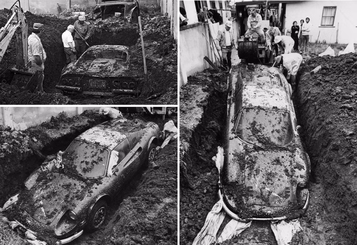 Về sau, chiếc Ferrari được giao cho công ty bảo hiểm và bán đấu giá. Do chôn trong lòng đất nhiều năm nên tình trạng "kho báu" không tốt.
