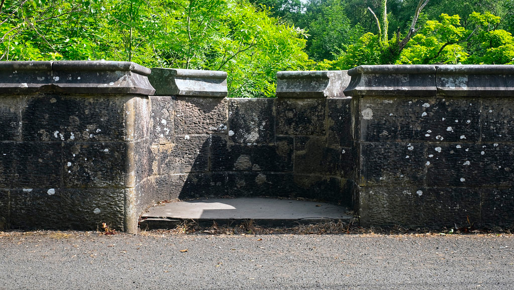 Địa điểm nơi các con chó gieo mình xuống nằm giữa hai lan can cuối cùng bên tay phải của cây cầu Overtoun. Theo các báo cáo, những con chó đột nhiên nhảy xuống phía dưới cây cầu mà không rõ lý do.