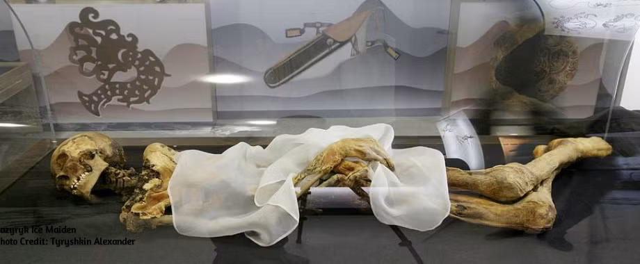 Công chúa Altai qua đời ở tuổi 25 vì bạo bệnh và được chôn cất cùng với nhiều đồ tùy táng giá trị. Mỹ nhân này cao 1m70, tóc vàng, đeo thắt lưng đỏ tượng trưng cho chiến binh, mặc áo may bằng lụa và 2 tay nắm những cành cây tùng.