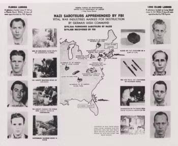 Sau khi đặt chân lên lãnh thổ Mỹ mà không bị phát hiện, các gián điệp của Hitler sẽ mặc thường phục và tản đi khắp nơi để thực hiện nhiệm vụ. Thế nhưng, 8 điệp viên của phát xít Đức chưa kịp hành động thì cảnh sát tuần duyên Mỹ phát giác vụ việc nên nhanh chóng triển khai lực lượng truy bắt.