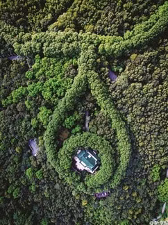 Khi nhìn từ trên cao, Cung điện Mỹ Linh mà Tưởng Giới Thạch xây tặng Tống Mỹ Linh được bao quanh bởi hàng cây cổ thụ trông giống như viên ngọc lục bảo trên mặt dây chuyền.