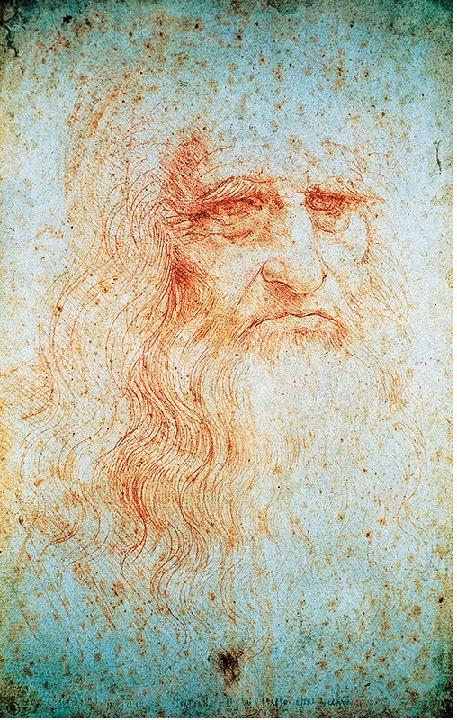 Những năm 1313, ông là họa sĩ giỏi nhất thế giới, có rất nhiều người muốn đặt hàng nhưng lại chỉ say mê với các môn khoa học. Thực hiện dự án rút cạn các đầm lầy ở Pontine, làm cho một máy đúc đồng xu với lưỡi rất sắc… Nhưng niềm đam mê lớn nhất của Leonardo trong khi ở Rome là những chiếc gương. Trong ảnh là bức chân dung phiên bản Turin.