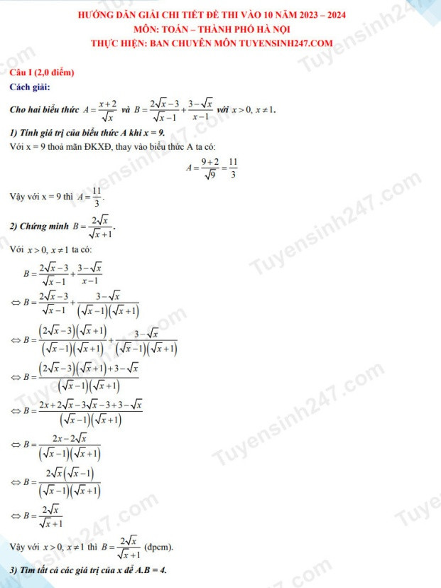 Đáp án môn Toán lớp 10 tại Hà Nội năm 2023 - Hình 3 Dap an mon Toan lop 10 tai Ha Noi nam 2023-Hinh-3
