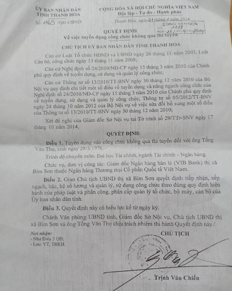 Thanh Hóa hủy quyết định bổ nhiệm 'thần tốc' trưởng phòng tài chính - Hình 2 Thanh Hoa huy quyet dinh bo nhiem 'than toc' truong phong tai chinh-Hinh-2