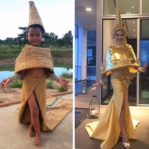 Cosplay bằng sọt và bao tải cũng sang trọng không kém gì các diễn viên màn bạc.