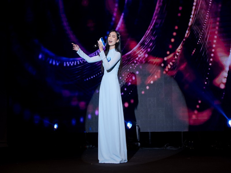 Giống Nam Em, Nguyễn Vĩnh Hà Phương cũng lọt top 5 Người đẹp tài năng Ảnh: Fanpage Miss World Vietnam