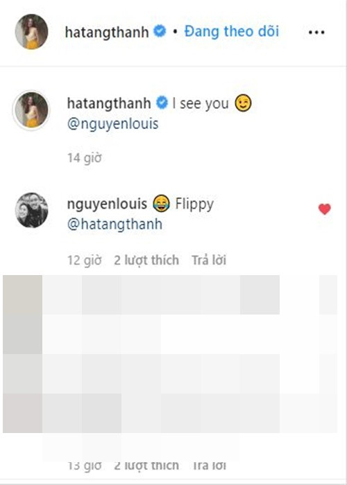 Hà Tăng viết: "I see you" (Tạm dịch: Em thấy anh). Một số người cho rằng "ngọc nữ" ám chỉ dáng chụp hình có tâm của ông xã được phản chiếu trong gương.