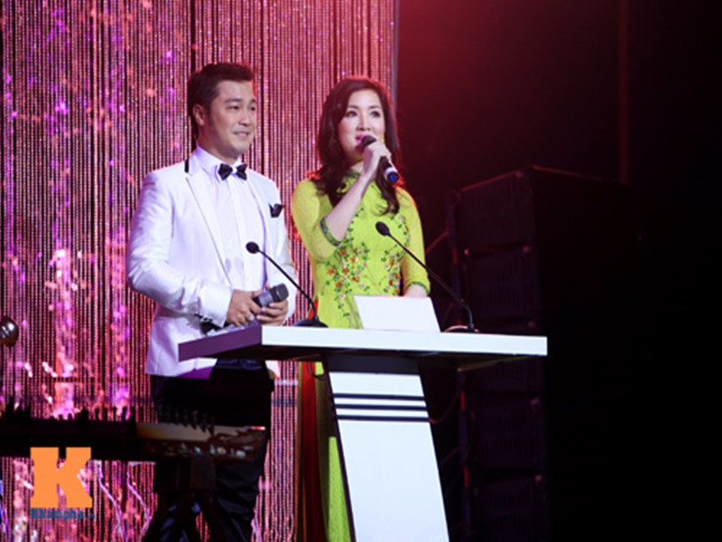 Năm 2014, Giáng My và người tình màn ảnh một thời có dịp tái hội trong một chương trình với vai trò MC. Ảnh: Khám phá