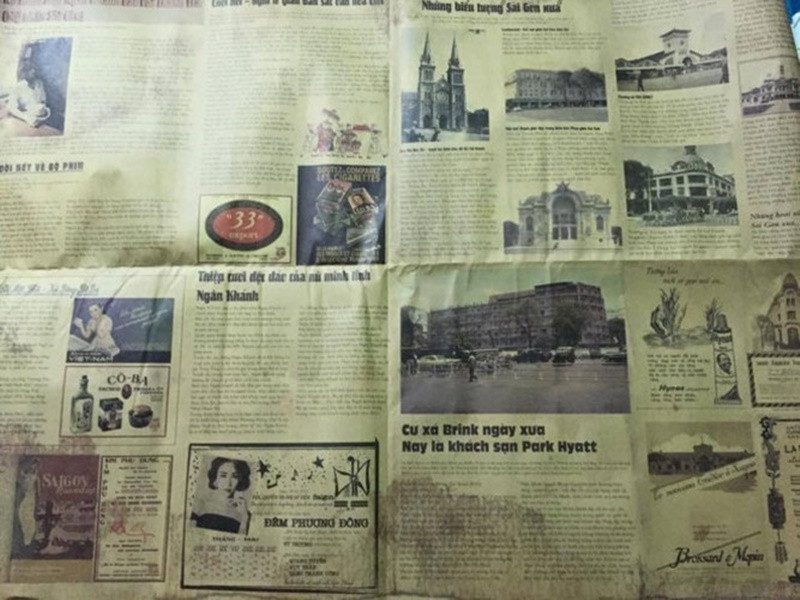 Nữ diễn viên phim “Cô dâu đại chiến” và ông xã Đỗ Thiếu Quân còn đưa cả hình ảnh Sài Gòn những năm 50-60 lên thiệp cưới. Ảnh: Zing