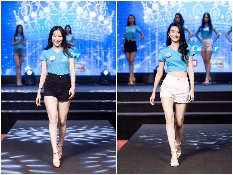  Nam Em (trái) có không ít đối thủ đáng gờm tại cuộc thi Miss World Vietnam 2022- Hoa hậu Thế giới Việt Nam 2022. Lương Hồng Xuân Mai là một trong số đó.