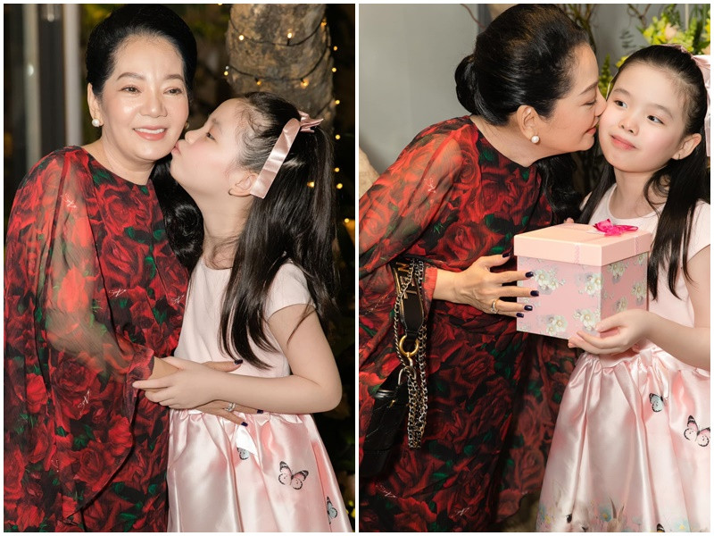 Phương Trinh Jolie tiết lộ, nhà chồng cưng chiều và xem Mia như cháu ruột. Có thời gian, bé Mia sống cùng Lý Bình và mẹ của nam diễn viên. Thời điểm dịch bệnh COVID-19 mẹ của Lý Bình không gặp được bé Mia nên rất nhớ, ngày nào cũng gọi điện thăm hỏi. Ảnh: FBNV