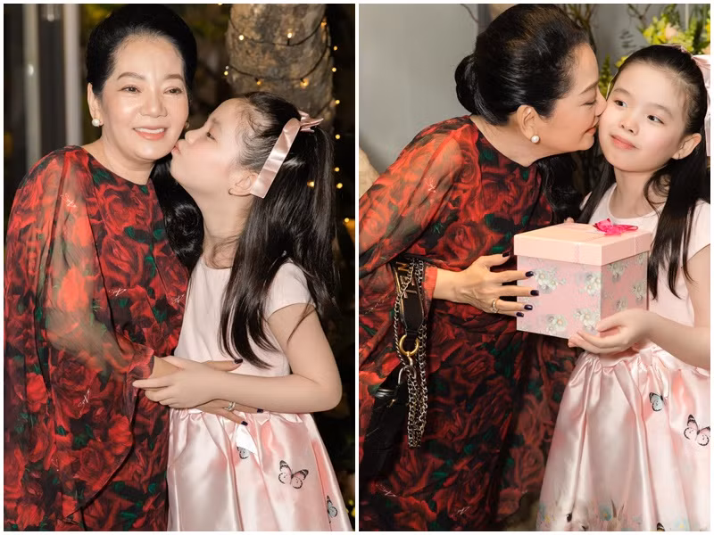 Phương Trinh Jolie tiết lộ, nhà chồng cưng chiều và xem Mia như cháu ruột. Có thời gian, bé Mia sống cùng Lý Bình và mẹ của nam diễn viên. Thời điểm dịch bệnh COVID-19 mẹ của Lý Bình không gặp được bé Mia nên rất nhớ, ngày nào cũng gọi điện thăm hỏi. Ảnh: FBNV