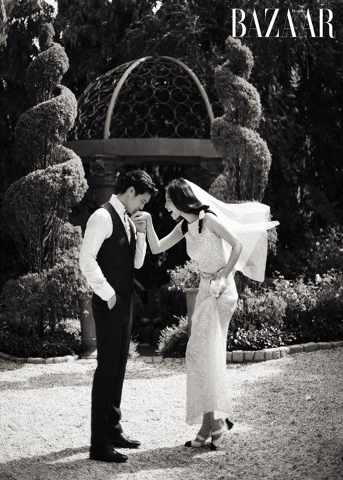 Hơn kém nhau chục tuổi, Ngô Thanh Vân - Huy Trần trông vẫn đẹp đôi. Ảnh: Harper's Bazaar Vietnam