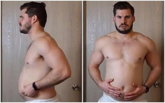 Từng nặng gần 100 kg, Hobbs quyết tâm giảm cân trong 3 tháng. Ảnh cắt từ clip. Từng nặng gần 100 kg, Hobbs quyết tâm giảm cân trong 3 tháng. Ảnh cắt từ clip.