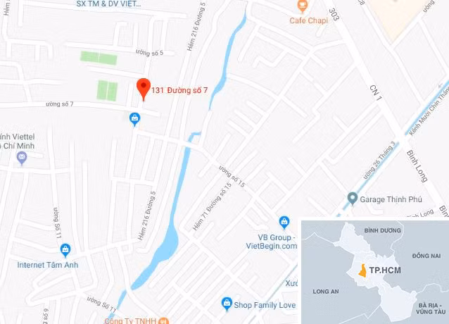Vị trí gần nơi xảy ra vụ thảm sát. Ảnh: Google Maps.
