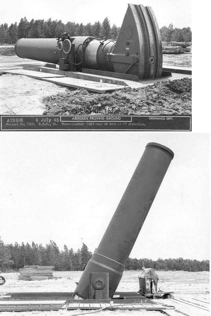 Để thay đổi góc bắn, nòng cối được di chuyển bằng một cơ cấu 6 chiếc kích thủy lực đặc biệt; góc tầm có thể di chuyển trong xạ giới từ +45 đến + 65 độ, xạ giới hướng là sang phải/trái 13 độ. Việc nạp đạn được tiến hành từ đầu nòng pháo, khi nạp đạn, cơ cấu thủy lực hạ nòng pháo ở phương nằm ngang.