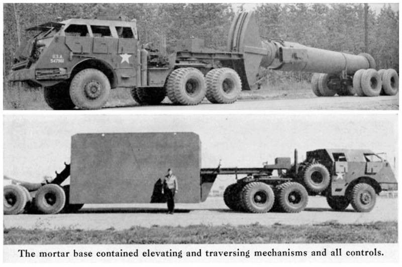 Ưu điểm của toàn bộ thiết kế, là tính cơ động tương đối, Little David di chuyển bằng xe chở xe tăng hạng nặng bánh lốp cải tiến M26. Phương án vận chuyển này, khiến súng cối Little David của Mỹ cơ động hơn nhiều, so với hầu hết các hệ thống pháo đường sắt, có cỡ nòng tương đương của Đức.