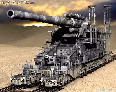 Chuyến tàu thứ tư gồm 20 toa, mang theo một nòng pháo nặng 400 tấn, cũng như các cơ cấu chất tải. Chuyến tàu thứ năm gồm 10 toa tàu chở đạn pháo và liều phóng. Trong các toa của chuyến tàu cuối cùng, nhiệt độ không khí luôn được duy trì không quá 15 độ.