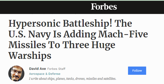 Ngay trong đề xuất ngân sách của Hải quân Mỹ vào năm năm tài khóa 2022, Hải quân Mỹ có kế hoạch lắp đặt 12 tên lửa siêu thanh trên mỗi tàu chiến lớp Zumwalt, để những “siêu tàu chiến” này, có vũ khí tấn công trên bộ mạnh hơn. 