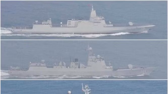Bộ Quốc phòng Nhật Bản cho biết, 3 tàu hải quân Trung Quốc, bao gồm tàu khu trục mang tên lửa dẫn đường lớp Type 055 Nam Xương mới nhất dẫn đầu, cùng 2 tàu tên lửa Type 052D Thành Đô và Type 054A Đại Khánh, đã đi qua eo biển Tsushima, hướng tới Biển Nhật Bản hôm 18/3 vừa rồi.