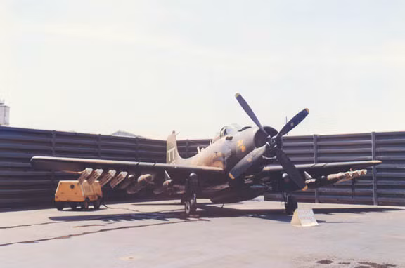 Những chiếc Skyraider hai chỗ ngồi đầu tiên là A-1E, đã đến Căn cứ Không quân Biên Hòa vào tháng 5/1964. Những chiếc A-1E này được biên chế vào Phi đội 1 Biệt kích, có tên gọi Hổ Vồ. 