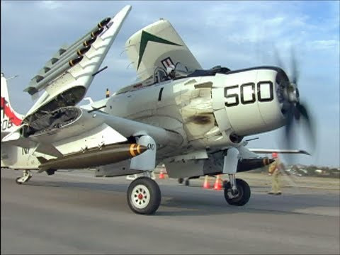 Đến những năm 1960, máy bay Skyraider được thay thế bằng máy bay A-6 Intruder, là loại máy bay phản lực trên các hàng không mẫu hạm lớn; nhưng Skyraider vẫn được các tàu sân bay nhỏ thuộc lớp Essex sử dụng, như USS Intrepid (CV-11), USS Hornet (CV-12), USS Ticonderoga (CV-14)